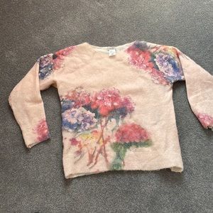 Mohair and Alpaca Sweater with watercolour design